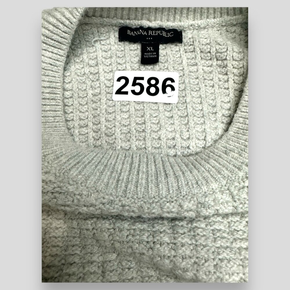 Banana Republic knit Sweater Mens XL Silverish white - Picture 3 of 3